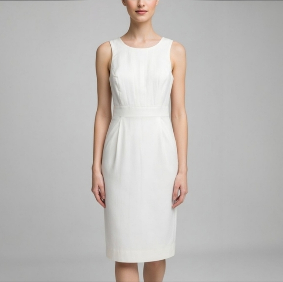 J. Crew Dresses & Skirts - J.Crew White Cotton Linen Blend Sleeveless Bow Back Sheath Dress Size 0
